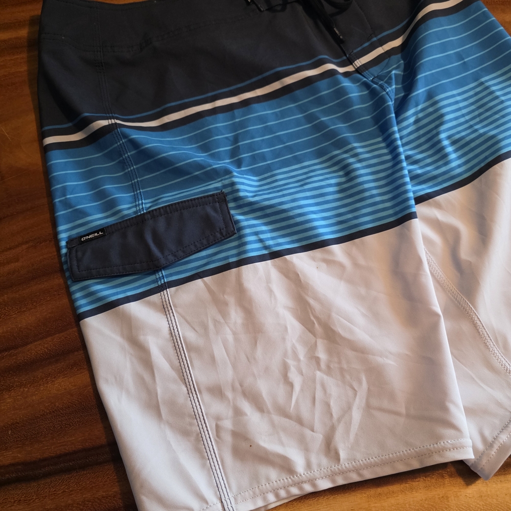 O'Neill Black, Blue, and White Men's Board Shorts